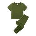 thumbnail image 1 of LYMAYTER 2PCS Infant Girls Boys Cotton T-Shirt Outfit for Kids Toddler Short Sleeve Soft Tees Tops Sets 12 Months - 7 Years, 1 of 10