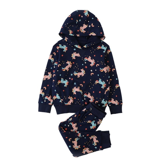 LYMAYTER 2Pcs Kids Boys Girls Sweatshirt Set Toddler Printed Sweatsuit Two-Piece Set Long-Sleeved Tracksuit Teen Autumn Long-Sleeved Sweatsuit T-Shirt Outfit for 3-8Y