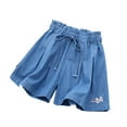 thumbnail image 1 of LYMAYTER 3-10T Girls Denim Shorts for Kids Toddler Summer Beach Sports Jeans Short Pants, 1 of 9