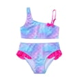 thumbnail image 1 of LYMAYTER 3-12 Years Bathing Suits 2 Piece Swimsuits for Baby Girl's Spaghetti Strap Tie Dye Bikini Bathing Suits, 1 of 7
