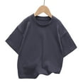 thumbnail image 1 of LYMAYTER 3-12Y Boys Girls Shirt T-Shirt Tops for Kids Toddler Short Sleeve Cotton Comfortable Tees Tops Fashion Versatile Tees Solid Colour T-Shirt, 1 of 9