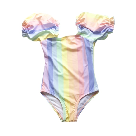 LYMAYTER 3-12Y Girls Ruffles Swimsuits for Kids Toddler Summer Floral Printing Bathing Suits Swimwear