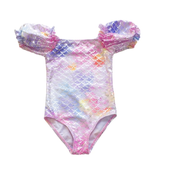 LYMAYTER 3-12Y Girls Ruffles Swimsuits for Kids Toddler Summer Floral Printing Bathing Suits Swimwear