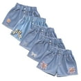 thumbnail image 1 of LYMAYTER 3-13 Years Girls Jeans Shorts for Kids Soft Elastic Waist Denim Shorts Pants Toddler Summer Cotton Shorts for Girls, 1 of 9