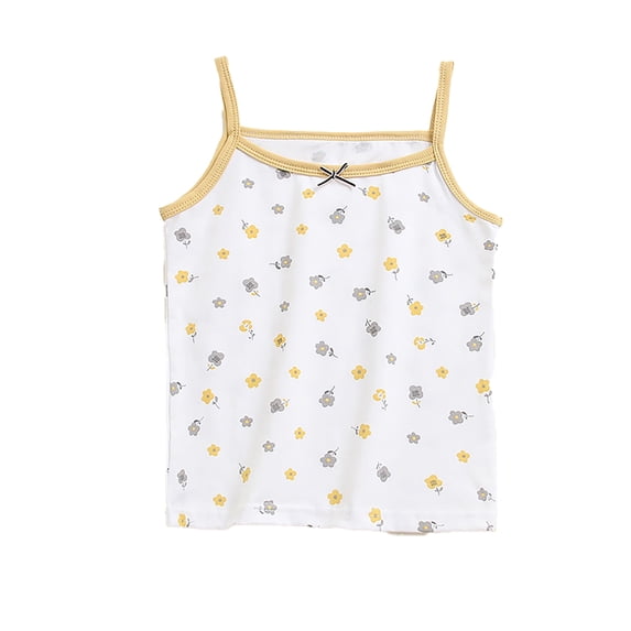 LYMAYTER 3-8T Toddler Kids Girls Cotton Vest Baby Cute Print Camisole Tank Tops Summer Spaghetti Strap Undershirt (Multipack)
