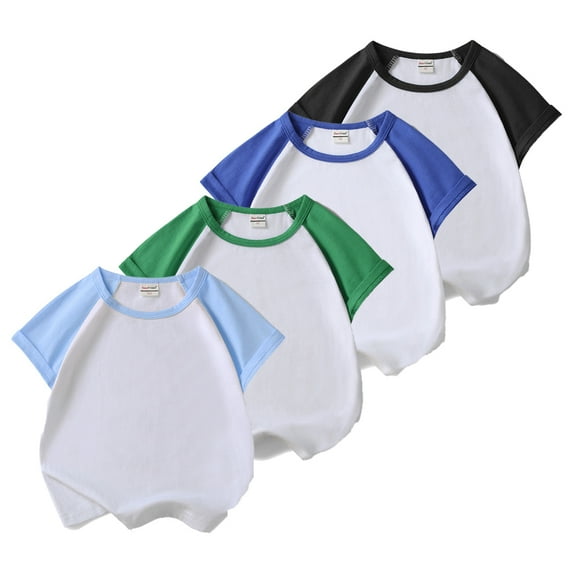 LYMAYTER 3-9 Years Boys Girls Summer T-Shirt for Kids Toddler Soft Cotton Crewneck Short Sleeve Tees Shirt