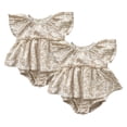 thumbnail image 1 of LYMAYTER 3M-24M ‌‌Baby Girls Toddler Smocked Western Romper Short Sleeve Bubble Dress Summer Outfit‌, 1 of 8