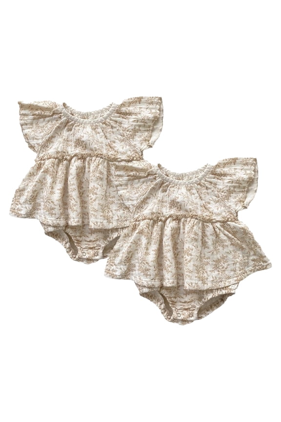 3M-24M Baby Girls Toddler Smocked Western Romper Short Sleeve Bubble Dress Summer Outfit