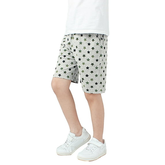 LYMAYTER 4-12 Y Boys Shorts for Teen Sweat Pant Shorts Kids Casual Comfort Elastic Shorts Toddler Cotton Five-Pointed Trousers
