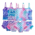 thumbnail image 1 of LYMAYTER 5-12T Girls Halter Swimsuit Rash Guard Split Swimwear 50+ Sun Protection Bathing Suit for Kids Toddler, 1 of 10