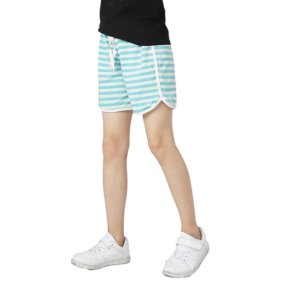 LYMAYTER 5-12T Kids Toddler Girls Striped Cotton Shorts Baby Summer Pull-On Shorts Casual Pants
