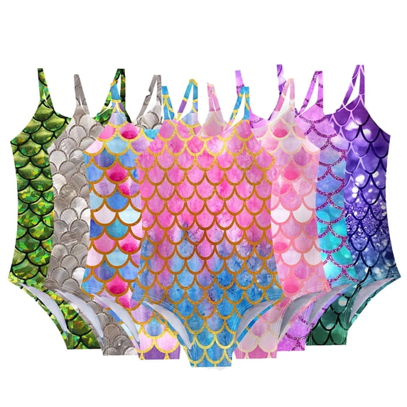 LYMAYTER 5-12Y Kids Girls Halter Swimsuit Toddler Backless One Piece Swimwear Quick Dry Beach Bathing Suit