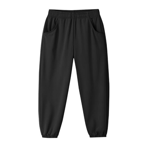 LYMAYTER 5-14 Years Boys Girls Long Trousers for Kids Baby Solid Color Stylish Pants Toddler Outdoor Jogging Sweat Pants