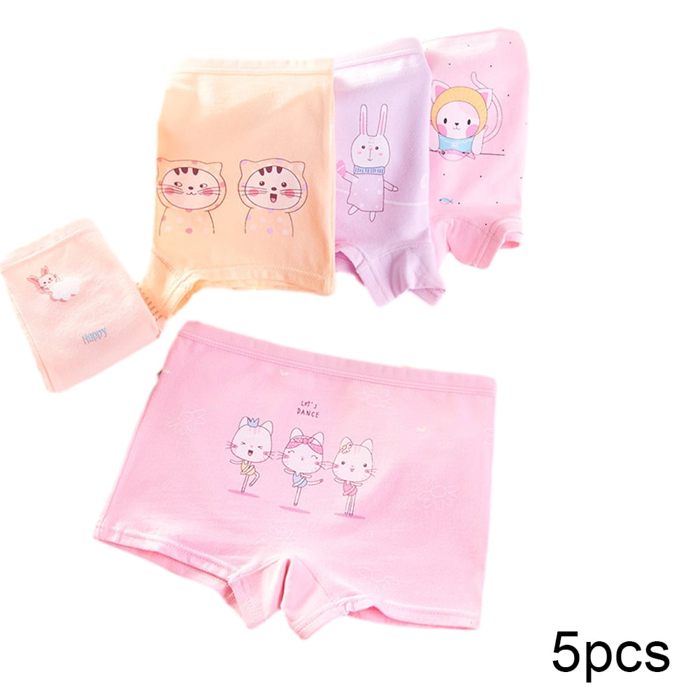 LYMAYTER 5 PCS Little Girls Underwear Panties for Kids Soft SkinFriendly Boxer Briefs Toddler