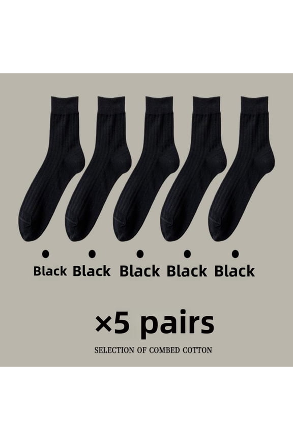 5-Pack Men's Everyday Crew Socks Cotton Breathable Socks Comfort Athletic Socks‌
