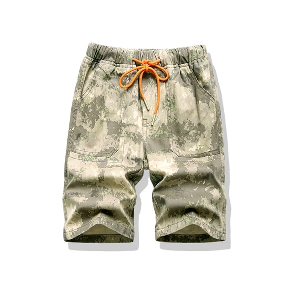 LYMAYTER 6-15Y Boys Camo Print Shorts Kids Elastic Waist Lightweight Summer Outdoor Shorts Casual Breathable