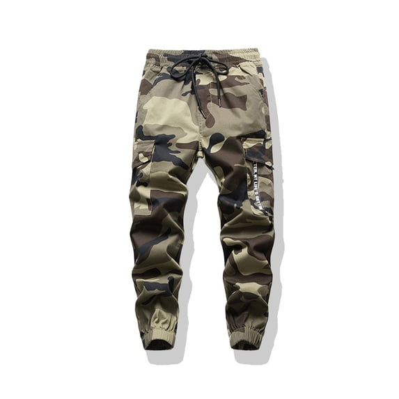 LYMAYTER 6-17Y Kids Elastic Waist Cargo Camo Pants Casual Outdoor Joggers Hiking Bottom Pants