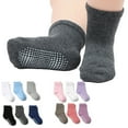 thumbnail image 1 of LYMAYTER 6 Pairs Kids Baby Toddler Non Slip Socks Boys Girls Knit Warm Cotton Sock for 0-7 Years, 1 of 9