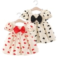 thumbnail image 1 of LYMAYTER 6M-3T Baby Girls Summer Cotton Dresses Infant Love Heart Princess Dress Square Neck Beachwear Sundress Skirt, 1 of 11