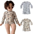 thumbnail image 1 of LYMAYTER 6M-8Y Baby Boy One Piece Swimwear Long Sleeve Quick Dry Print Comfortable for Swimsuits, 1 of 8