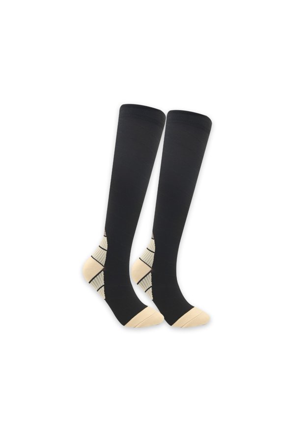 ‌LYMAYTER Athletic Compression Socks for Men Women Marathon Running Over-the-Calf Shock Prints Sports Socks‌