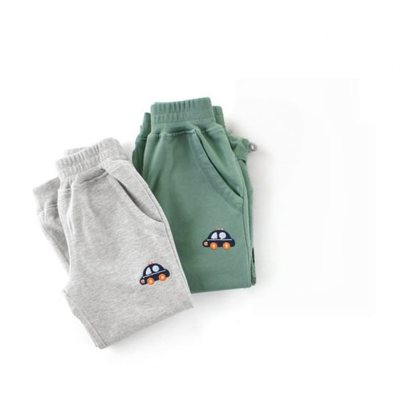 LYMAYTER Baby Boys Cotton Jogger Pants Solid Color Elastic Waist Sweatpants Casual Sports Bottoms 1-9Y