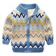 thumbnail image 1 of LYMAYTER Baby Boys Girls Cardigan Sweater Kids Knit Padded Lining Sweater Outwear Coat for Toddler 1-10T, 1 of 7