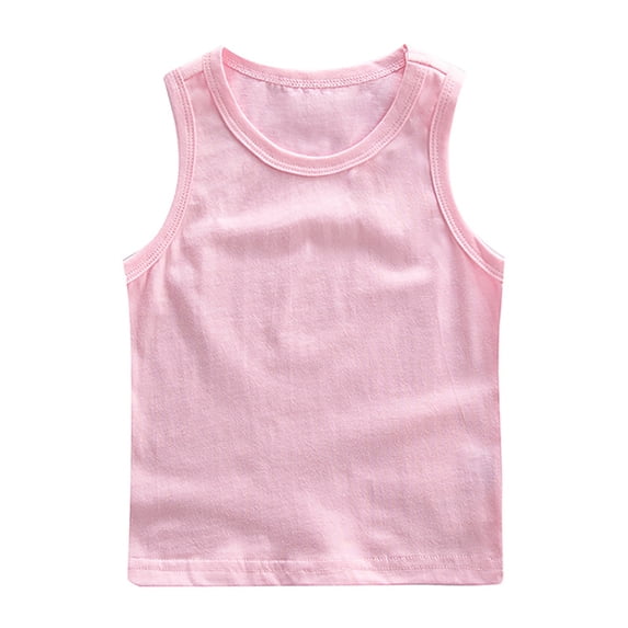 LYMAYTER Baby Boys Girls Sleeveless Tee Shirt 1-12Y Kids Toddler Summer Crew Neck Tank T-Shirts