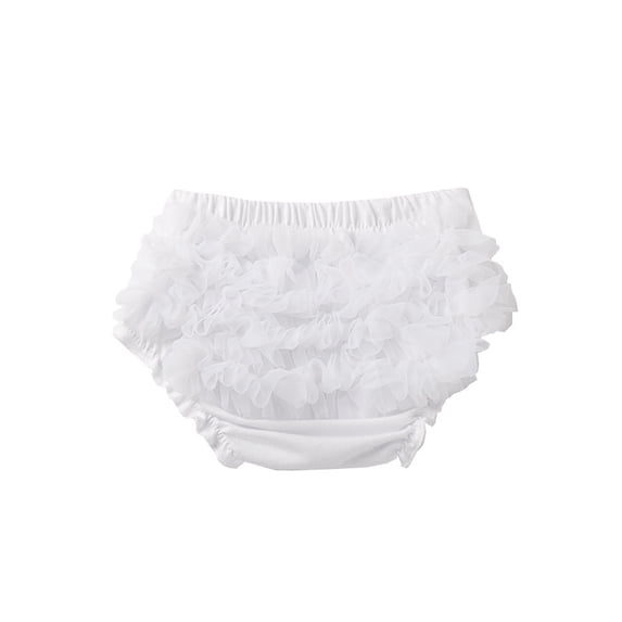 LYMAYTER Baby Girls Cute Ruffle Diaper Cover for 0-24M Infant Solid Color Mesh Tutu Shorts Comfortable Bottoms