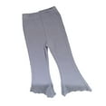 thumbnail image 1 of LYMAYTER Baby Girls Flare Pants Toddler Elastic Waist Stretch Trousers Kids Solid Color Yoga Bottoms Pants for 1-10 Years, 1 of 9