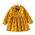 thumbnail image 1 of LYMAYTER Baby Girls Floral Princess Dress Kids Toddler Lace-Up Long Sleeve Dresses Spring Fall Cotton Sundress for 1-12Y, 1 of 9