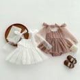 thumbnail image 1 of LYMAYTER Baby Girls Formal Sleeveless Dress with Frilly Netting and Princess Skirt for Summer Events‌ 3M-24M, 1 of 8