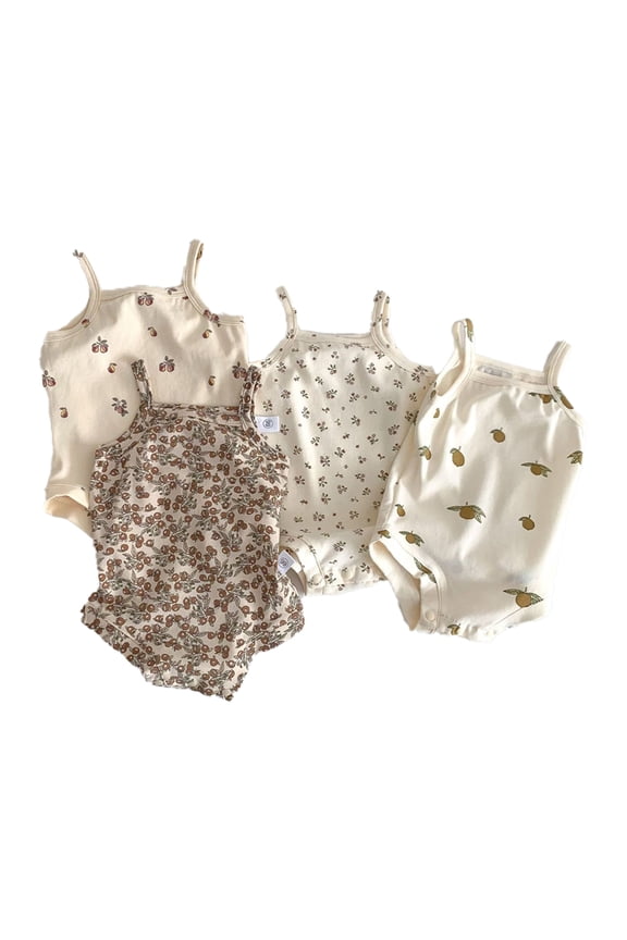 Baby Girls Infant Sleeveless Cotton Tank Top Onsies Bodysuit Summer Bundle 3M-24M