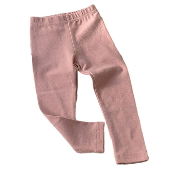 LYMAYTER Baby Girls Leggings Pants Toddler Elastic Waist Stretch Trousers Kids Solid Color Bottoms Pants for 6 Months-10 Years