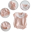 thumbnail image 1 of LYMAYTER Baby Girls Short-Sleeve Romper Embroidered Ruffles Bubble Sleeves‌ for Newborn Infant 3-24M, 1 of 8