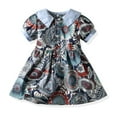 thumbnail image 1 of LYMAYTER Baby Infant Girls Floral Dresses Summer Lapel Sundress Dress Bubble Sleeve Princess Beach Skirt, 1 of 9