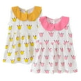 thumbnail image 1 of LYMAYTER Baby Kids Girls Cotton Dresses Cartoon Printing Party Princess Dress for 6M - 4 T Toddler Summer Sleeveless Casual Dress Sundress, 1 of 9