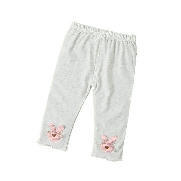 LYMAYTER Baby Kids Girls Cotton Pants Toddler Printed Leggings Trousers Summer Anti-Mosquito Bottoms Pants for 1-4 Years