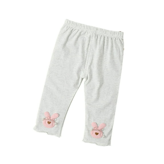 LYMAYTER Baby Kids Girls Cotton Pants Toddler Printed Leggings Trousers Summer Anti-Mosquito Bottoms Pants for 1-4 Years