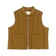 thumbnail image 1 of LYMAYTER Baby Kids Girls down Puffe Vest Winter Solid Color Zipper Waistcoat Toddler with Pocket Sleeveless Jacket for 1-9 Years, 1 of 9