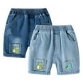 thumbnail image 1 of LYMAYTER Baby Toddler Boys Summer Demin Shorts Pants 1-7Y Cartoon Casual Elastic Jeans Denim Shorts Pull-On Bottoms Cropped Denim Short Pants, 1 of 11