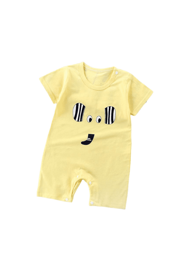 Baby Toddler Cotton Romper Summer Cotton Short Sleeve Bodysuit Unisex Cartoon Print Jumpsuit 0-24M