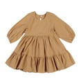 thumbnail image 1 of LYMAYTER Baby Toddler Onesies Dresse for Girls Long Sleeve Crewneck Skirt 2-6Y Spring Kids Spring Solid Color Dress, 1 of 7
