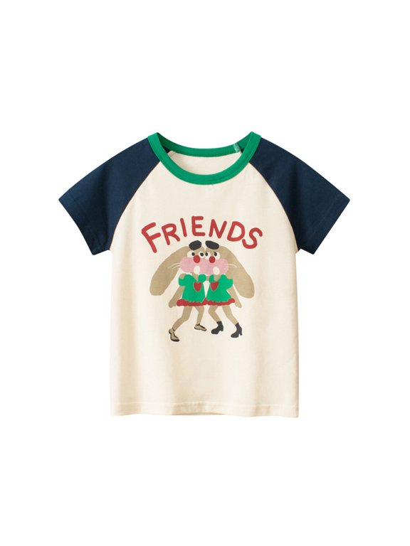Baby Toddler Short Sleeve Cartoon T-Shirt Kids Summer Causal Cotton Tee Shirt Tops for 1-8 Years Old