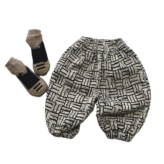 LYMAYTER Baby Toddler Unisex Winter Harem Sweatpants Newborn Spring Pull-On Crawling Fleece Sweatpants with Plaid Pattern for 0-7 Years Old