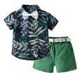 thumbnail image 1 of LYMAYTER Boys Baby Short Set 2PCS Infant Short Sleeve Bowtie Shirt Belt Shorts Outfit for 3 M-5 T, 1 of 9