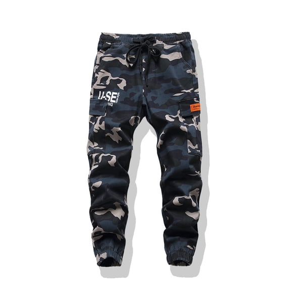 LYMAYTER Boys Camo Cargo Pattern for 6-15Y Kids Elastic Waist Comfortable Pants Casual Joggers Daily Wear Bottoms
