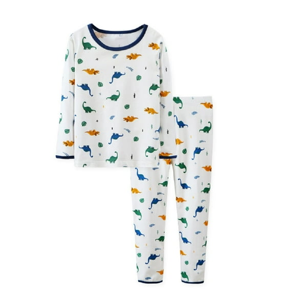 LYMAYTER Boys Cute Underwear Outfit 2PCS Kids Toddler Printed Bottoming Shirt Tops   Pants Loungewear Set for 3-10 Years