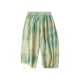 thumbnail image 1 of LYMAYTER Boys Girls Air-Conditioning Pants Kids Toddler Summer Cotton Linen Solid Color Lantern Pants Youth Teen Casual Thin Section Anti-Mosquito Sweat Pants for 1-15T, 1 of 8