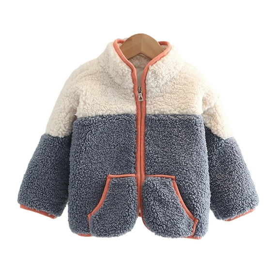 LYMAYTER Boys Girls Cotton Jacket for Kids Baby Winter Thickened Outerwear Toddler Fashion Long Sleeve Coat 1-5 Year